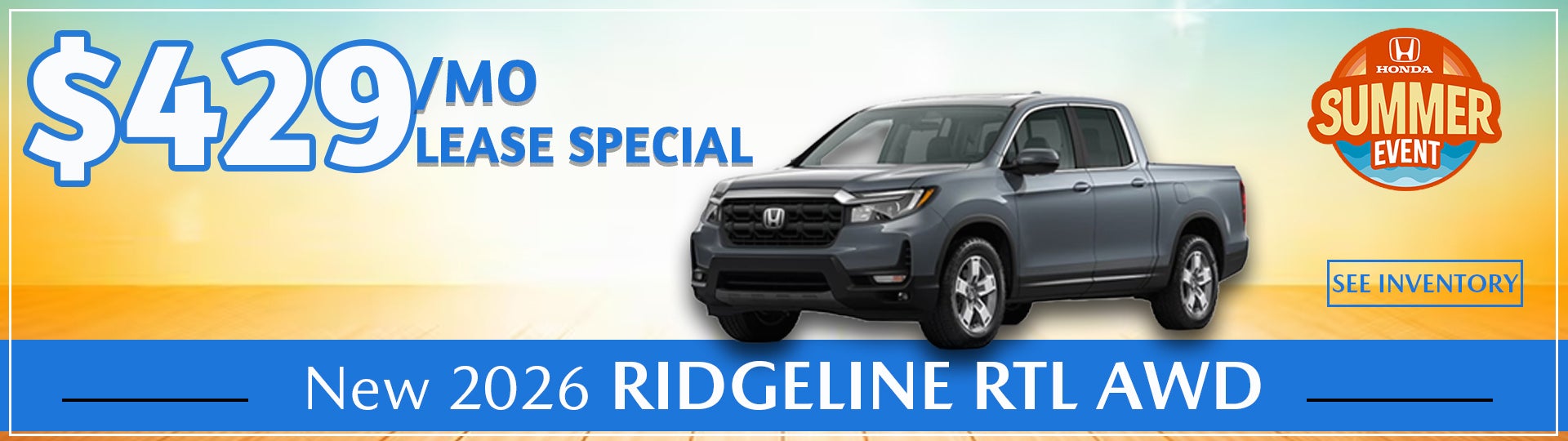 LEASE, HONDA, TRUCK, SPECIAL 
